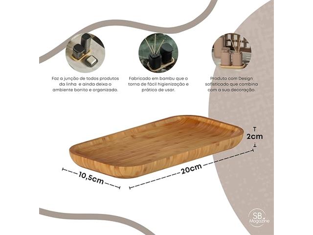 Bandeja 20 X 10 X 1,9 Cm Bambu - 1