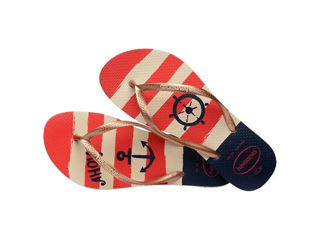 Chinelo Havaianas Slim Nautical Bege Palha/Rose Gold Tam 33-34 - 3