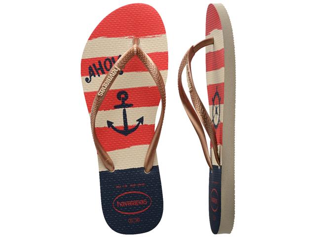 Chinelo Havaianas Slim Nautical Bege Palha/Rose Gold Tam 33-34 - 4
