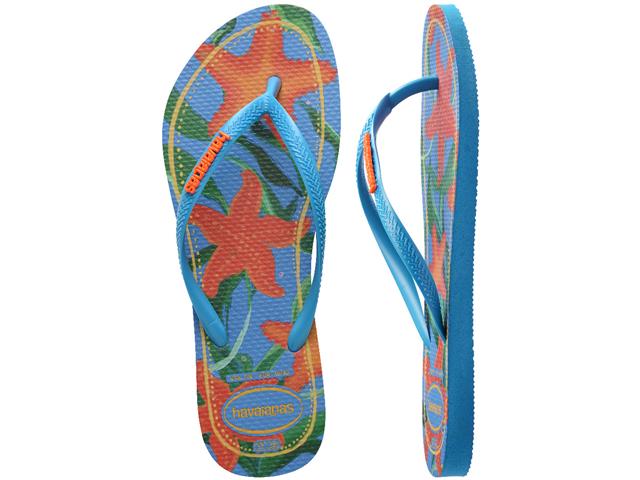 Chinelo Havaianas Slim Tropical Turquesa Tam 31-32 - 4