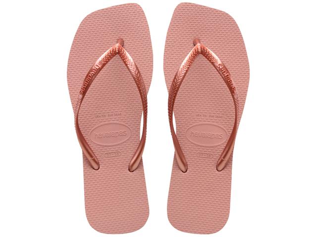 Chinelo Havaianas Slim Square Rosa Cr...