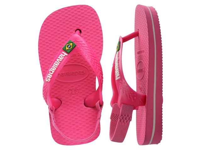 Chinelo Havaianas N.B. Brasil Logo Rosa Flux/Branco - 4