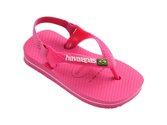 Chinelo Havaianas N.B. Brasil Logo Rosa Flux/Branco - 1
