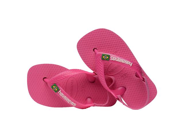 Chinelo Havaianas N.B. Brasil Logo Rosa Flux/Branco - 2