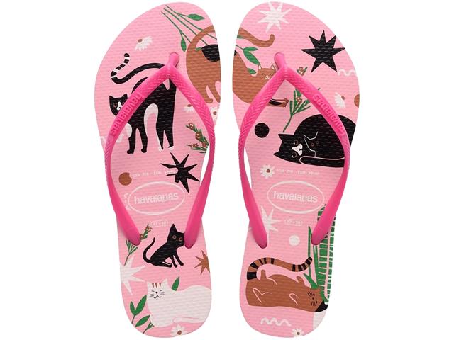 Chinelo Havaianas Slim Pets Rosa Glow