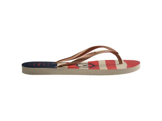 Chinelo Havaianas Slim Nautical Bege Palha/Rose Gold - 4