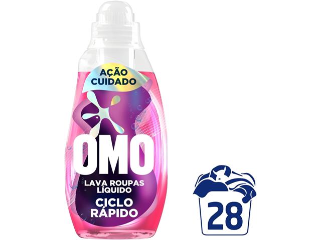 Lava-Roupas Líquido Omo Ciclo Rápido Ação Cuidado Frasco 1,4l - 1