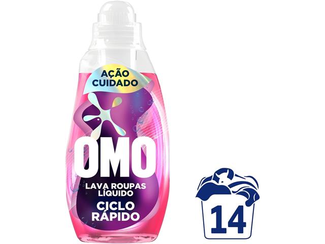 Lava-Roupas Líquido Omo Ciclo Rápido Ação Cuidado Frasco 750ml - 1