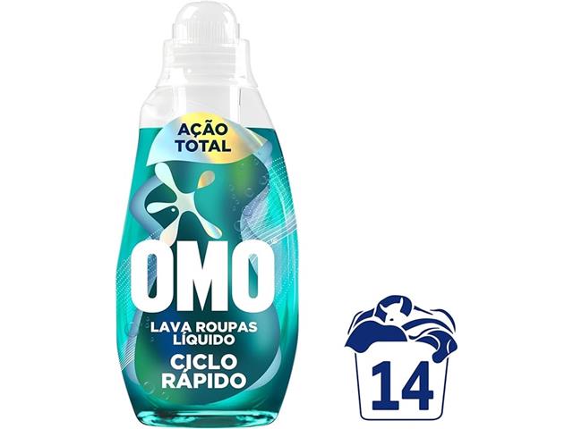 Lava-Roupas Líquido Omo Ciclo Rápido Ação Total Frasco 750ml - 1