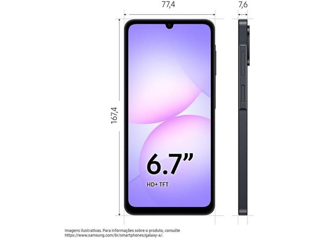 Smartphone Samsung Galaxy A07 4G SM-A075M/DS 256GB 8GB RAM Preto - 7