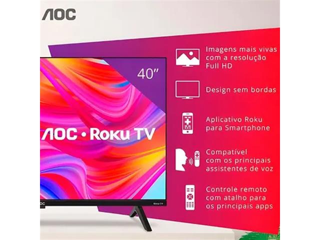 Smart TV 40" Full HD AOC Roku TV HDMI 1 USB Wifi Conversor Digital - 2