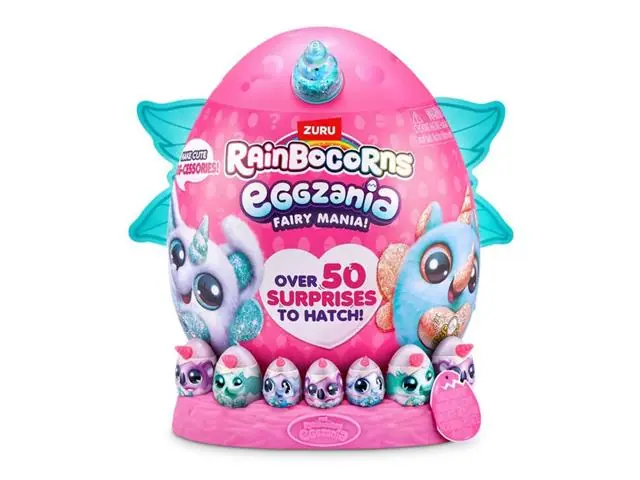 Rainbocorns huevo sorpresa eggzania Fairy Mania con muñeca y 49 acceso