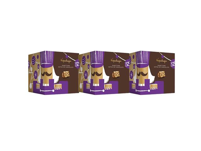 Combo 3 Panettones Gotas de Chocolate Kopenhagen 550G