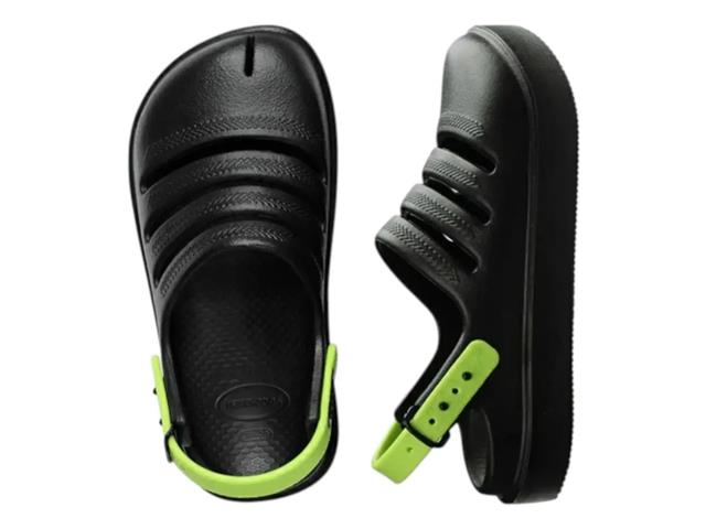 Sándalias Havaianas Kids Clog Preto/Verde Limao Tam 25-26 - 4