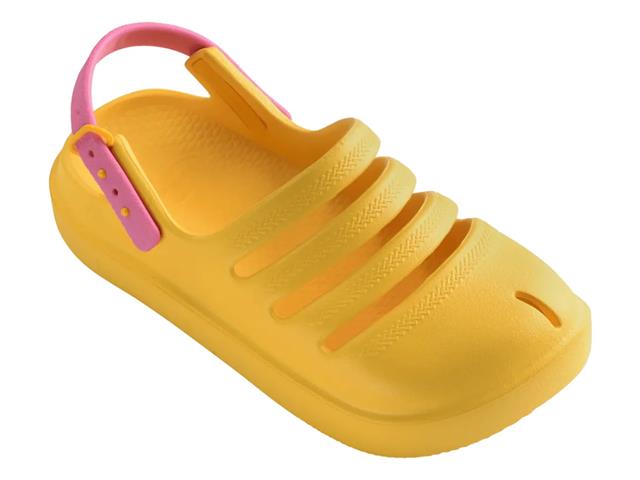 Sándalias Havaianas Kids Clog Amarelo Ouro/Pink Lemonade Tam 33-34 - 1