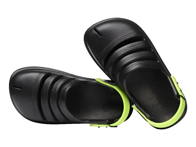 Sándalias Havaianas Kids Clog Preto/Verde Limao Tam 29-30 - 1
