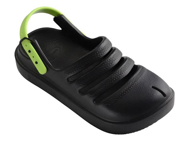 Sándalias Havaianas Kids Clog Preto/Verde Limao Tam 29-30 - 2