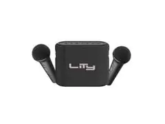 Bocina karaoke bluetooth Lity con 2 micrófonos de 80W, negro (B15M)