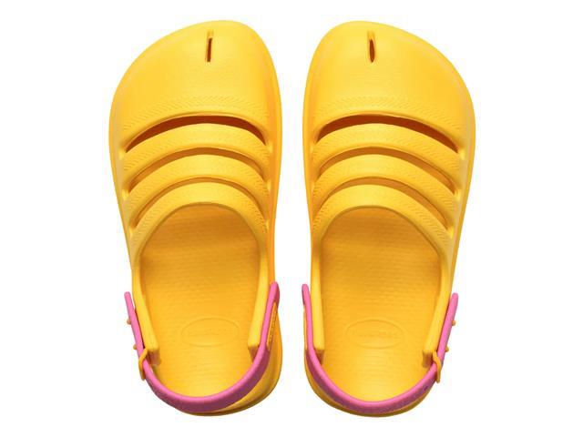 Sandalias Havaianas Kids Clog Amarelo Ouro/Pink Lemonade