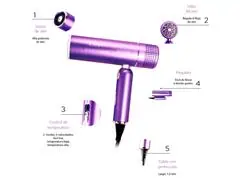 Secadora de Cabello Plegable con Difusor y Boquilla Luxury Tourmaline - 3