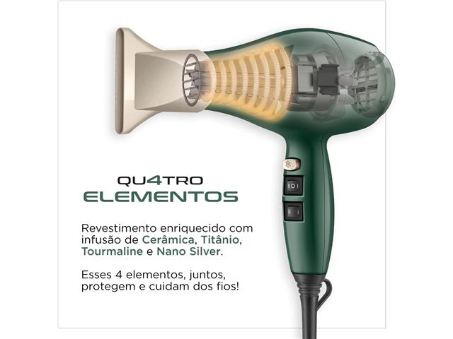 Secador de Cabelo By Juliette Mondial Verde Oliva 2000W 110V - 4