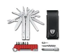 Navaja SwissTool X Plus Ratchet, en estuche de piel