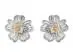 Aretes de plata Tanya Moss, forma de flor con cristal champagne - 0