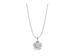 Cadena de plata Tanya Moss, flor pequeña con cristal champgane