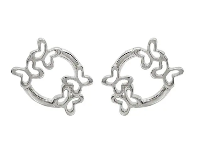 Aretes de plata Tanya Moss, aro mariposas
