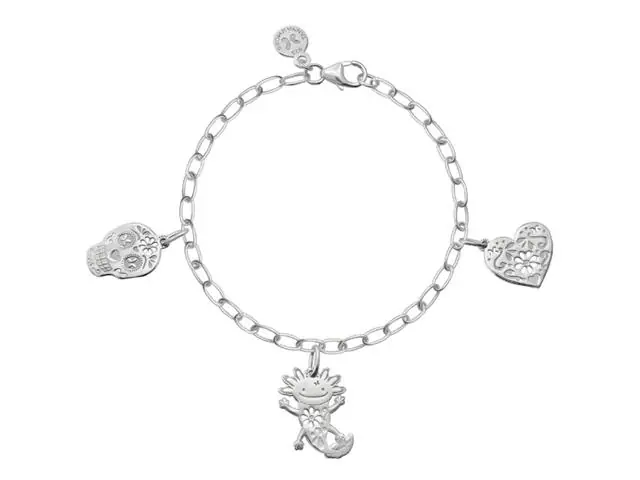 Pulsera de plata Tanya Moss, multicharm mexicanizada
