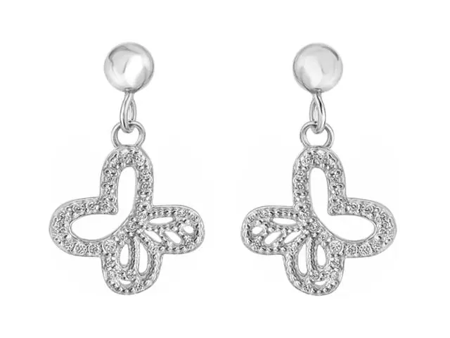 Aretes de plata Tanya Moss, monarca con circonias