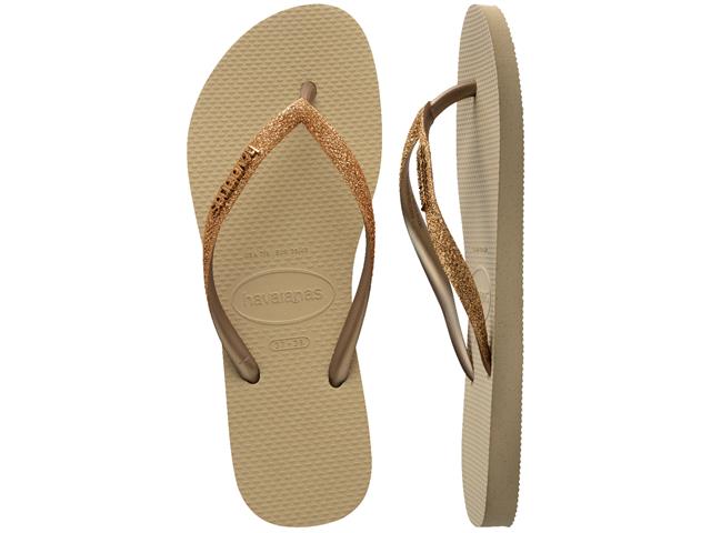Chinelo Havaianas Slim Glitter Ii Areia/Dourado Claro Metalico Tam 41- - 1