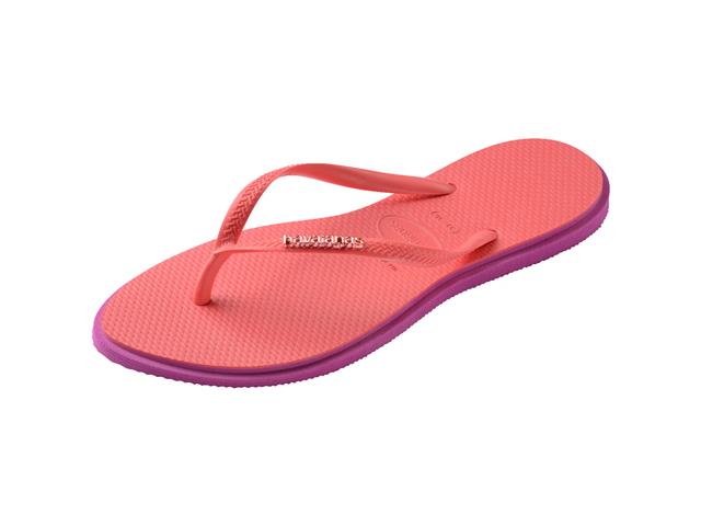 Chinelo Havaianas Slim Point Rosa Gum/Coral Tropical Tam 33-34 - 5