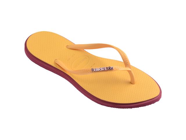 Chinelo Havaianas Slim Point Amaranto/Amarelo Caja Tam 33-34 - 1