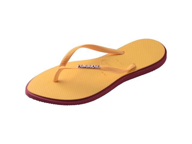Chinelo Havaianas Slim Point Amaranto/Amarelo Caja Tam 33-34 - 5