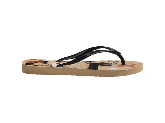 Chinelo Havaianas Slim Pets Dourado/Preto Tam 33-34 - 2