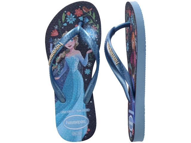 Chinelo Havaianas Kids Slim Princess Azul/Azul Lavanda Tam 23-24 - 4