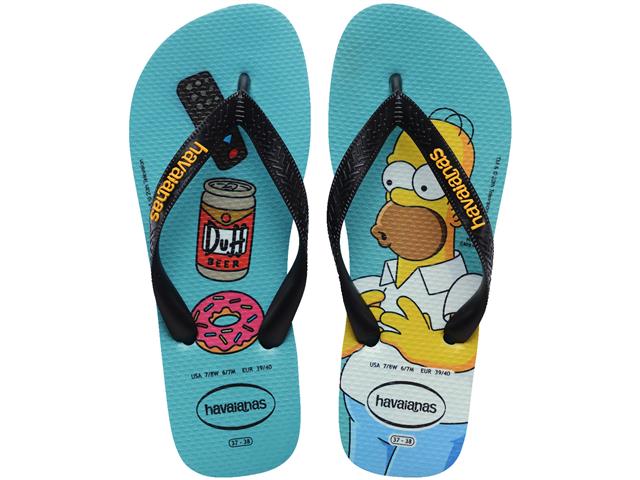 Chinelo Havaianas Simpsons Azul Tradi/Preto Tam 37-38
