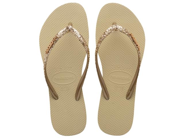 Chinelo Havaianas Slim Glitter Ii Areia Tam 41-42