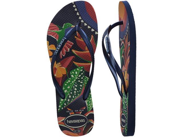 Chinelo Havaianas Slim Tropical Marinho/Marinho - 4