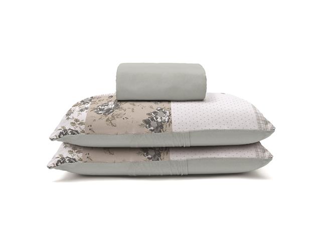 Jogo Cama King Basic Rolinho Est.Scarlet Cinza 3pc - 3