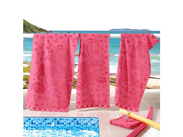 Toalha Infantil Buettner Unicórnio Rosa Chiclete 70x120 cm 1 Peça - 7