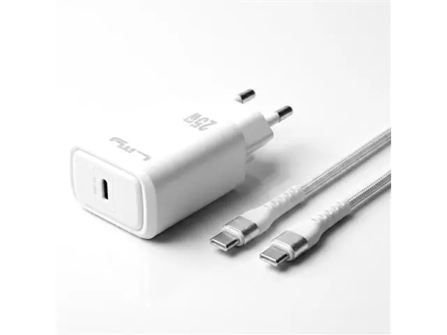 Kit Carregador Turbo 25W + Cabo Carregamento e Dados USB-C/USB-C