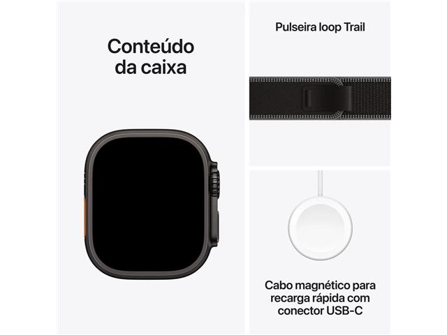 Apple Watch Ultra 3 49mm Titânio Preto Pulseira Trail Loop - 6