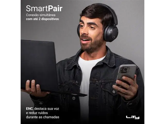 Headphone Bluetooth Lity H13 Pro ANC Bluetooth 5.4 Até 65H - 3
