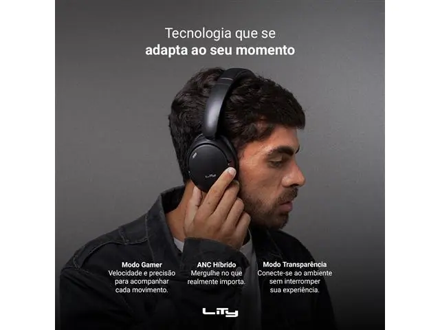 Headphone Bluetooth Lity H13 Pro ANC Bluetooth 5.4 Até 65H - 6