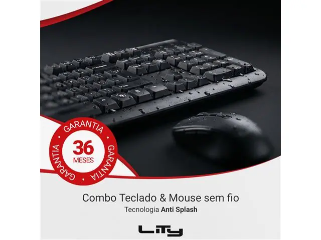 KIT TECLADO E MOUSE SEM FIO LITY ABNT2 107 TECLAS PRETO (KSF10P) - 2