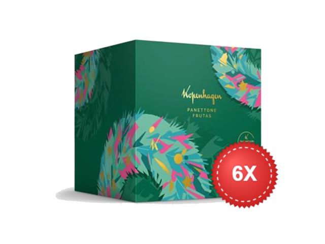 Kit 6 Panettones Frutas Kopenhagen 500g