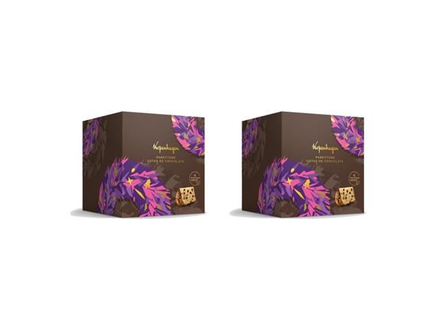 Kit 2 Panettones Gotas de Chocolate Kopenhagen 550g