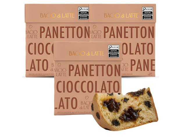 Kit 3 Panettones Bacio di Latte Gotas de Chocolate 700g